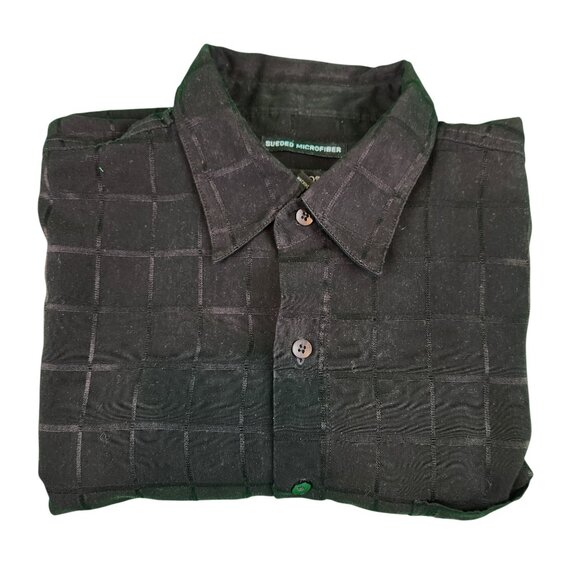 Bruno Men’s XL Black Sueded Microfiber Shirt – Soft Button-Up, Short Sleeve - Picture 1 of 9